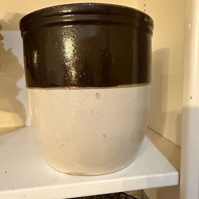 Sale Photo Thumbnail #163: Vintage Two-Tone Stoneware Crock