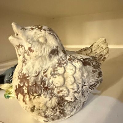 Distressed Ceramic Bird Figurine