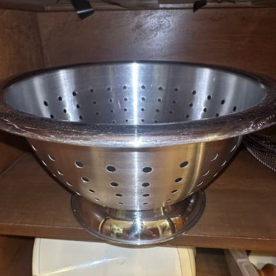 Sale Photo Thumbnail #626: Vintage EKCO FLINT Stainless Steel Pedestal Colander