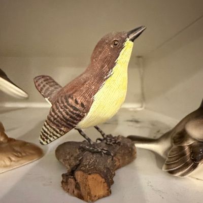 Sale Photo Thumbnail #215: Hand Carved Wood Wren Figurine
