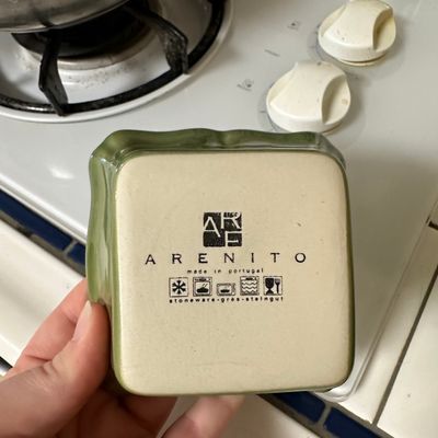 Arenito Portugal Olive Motif Square Stoneware Bowl