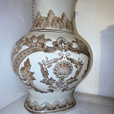 Ironstone Transferware Style Vase