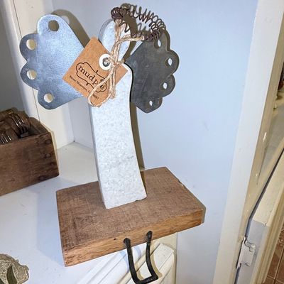 Mud Pie Metal and Wood Angel Stocking Holder