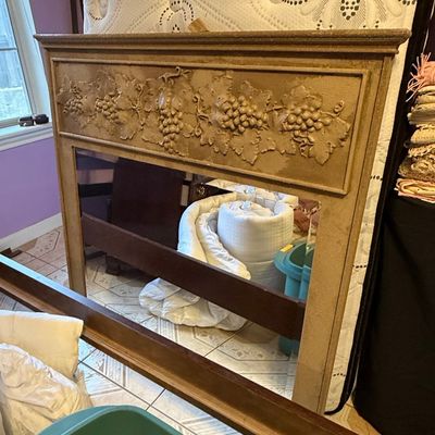 Sale Photo Thumbnail #65: Vintage Giltwood Overmantel Mirror with Grape Motif