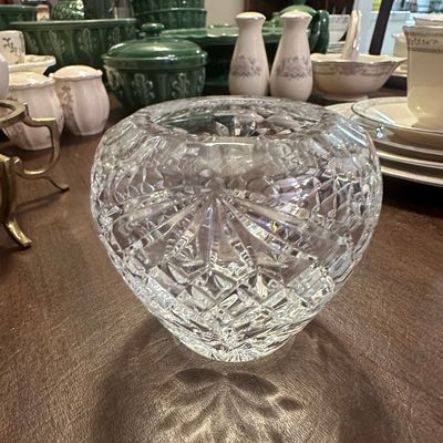 Sale Photo Thumbnail #312: Royal Irish Crystal Rose Bowl on Brass Stand
