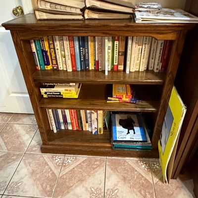 Sale Photo Thumbnail #111: Sauder Oak Light Finish 3-Shelf Bookcase