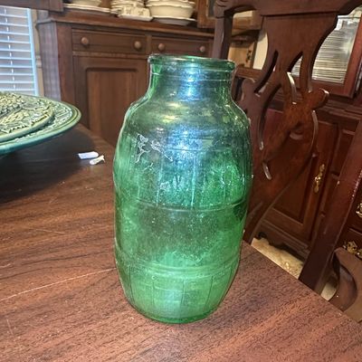 Vintage Mickey's Malt Liquor Green Glass Barrel Bottle
