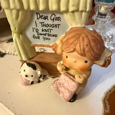 Sale Photo Thumbnail #451: Jonathan & David 'Dear God' Figurines - Knitting Girl and Singing Girl