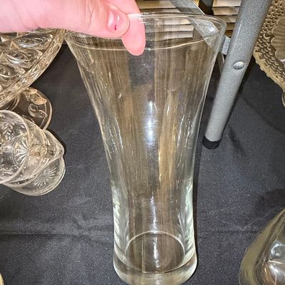 Clear Glass Flared Vase
