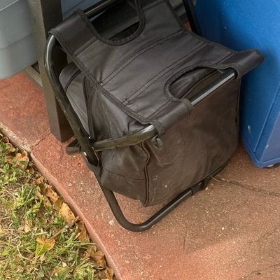 Portable Folding Stool with Cooler Backpack