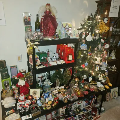 Snow babies and various other ornaments