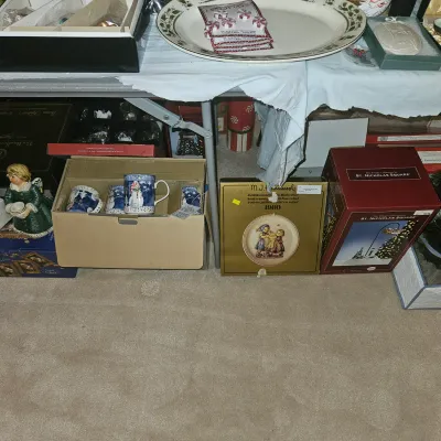 Hummel Plates and various Christmas dishes