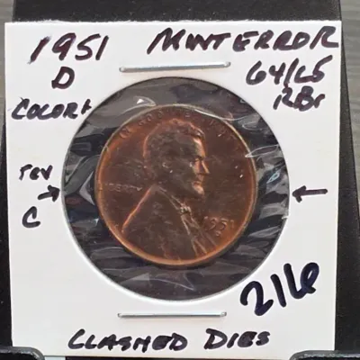 Sale Photo Thumbnail #303: 1951-D Lincoln Cent in 2x2 Holder