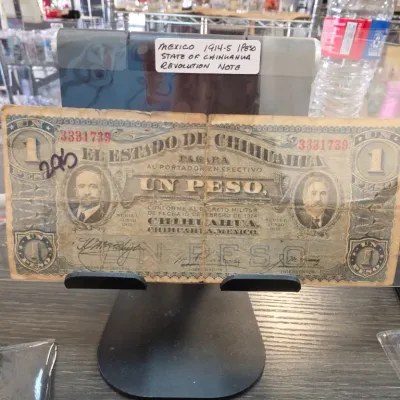 Sale Photo Thumbnail #382: El Estado de Chihuahua Un Peso Banknote