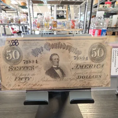 Sale Photo Thumbnail #375: Confederate States of America Fifty Dollar Note
