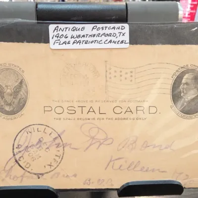 Sale Photo Thumbnail #95: United States Postal Card With Flag Design and Postmark