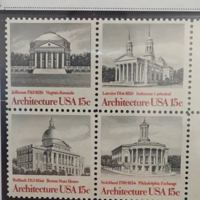 Sale Photo Thumbnail #101: Architecture USA 15c Postage Stamp Block