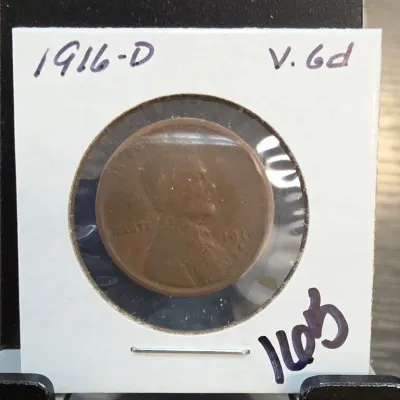 Sale Photo Thumbnail #252: 1916-D Lincoln Wheat Cent In Holder