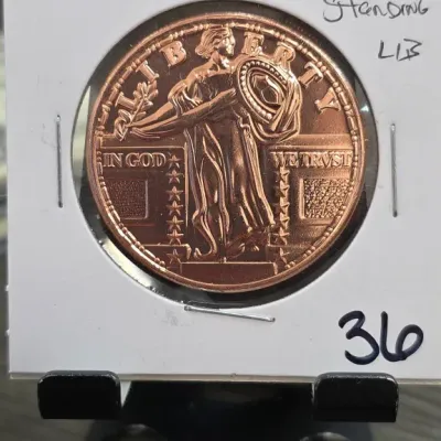Sale Photo Thumbnail #98: Standing Liberty Design Copper-Tone Coin