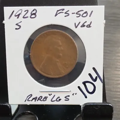 Sale Photo Thumbnail #191: 1928-S Lincoln Wheat Cent in Card Holder