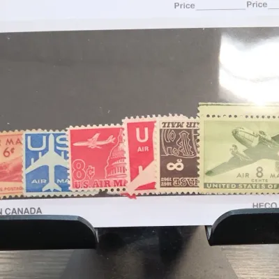 Sale Photo Thumbnail #54: Assorted United States Air Mail Postage Stamps