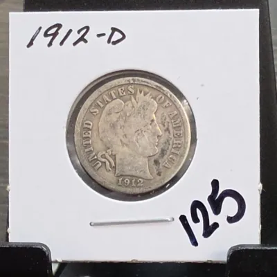 Sale Photo Thumbnail #212: 1912-D United States Barber Dime