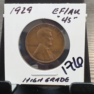 Sale Photo Thumbnail #263: 1929 Lincoln Wheat Cent in Card Holder