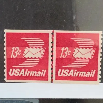 Sale Photo Thumbnail #78: Pair of 13 Cent USA Airmail Stamps