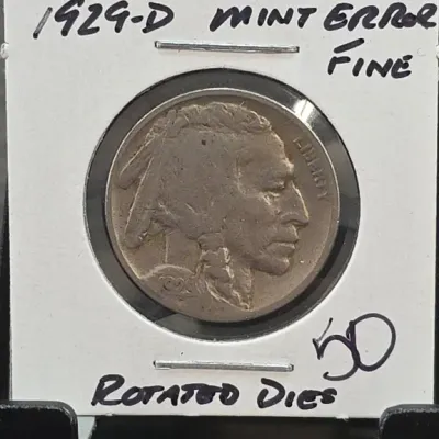 Sale Photo Thumbnail #126: 1929-D Buffalo Nickel Rotated Dies Mint Error