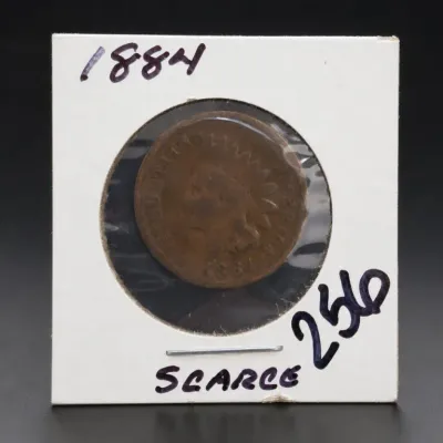 Sale Photo Thumbnail #343: 1884 Indian Head Cent in Card Holder