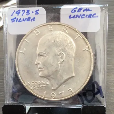 Sale Photo Thumbnail #196: 1973-S Eisenhower Dollar Coin in Holder