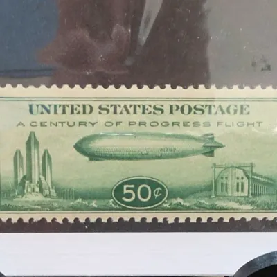 Sale Photo Thumbnail #3: United States Postage 50 Cent Century of Progress Flight Stamp