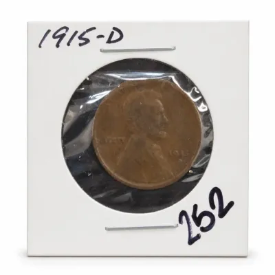 Sale Photo Thumbnail #339: 1915-D Lincoln Wheat Cent in 2x2 Holder