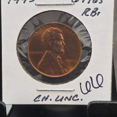 Sale Photo Thumbnail #153: 1945 Lincoln Wheat Cent in Card Holder