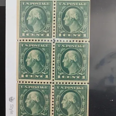 Sale Photo Thumbnail #9: Block of Six U.S. Postage 1 Cent Stamps