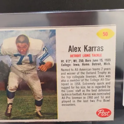 Sale Photo Thumbnail #35: Post Alex Karras Detroit Lions Football Card