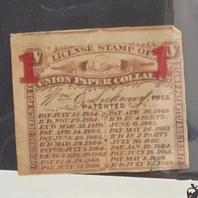 Sale Photo Thumbnail #51: Union Paper Collar License Stamp