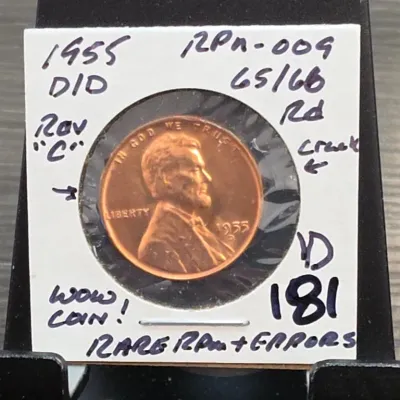 Sale Photo Thumbnail #268: 1955 Lincoln Cent in Card Holder