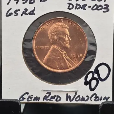 Sale Photo Thumbnail #167: 1938-D Lincoln Wheat Cent in 2x2 Holder