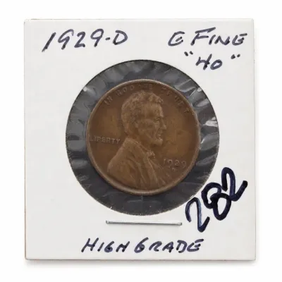 Sale Photo Thumbnail #369: 1929-D Lincoln Wheat Cent in Card Holder
