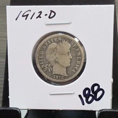 Sale Photo Thumbnail #275: 1912-D United States Barber Dime