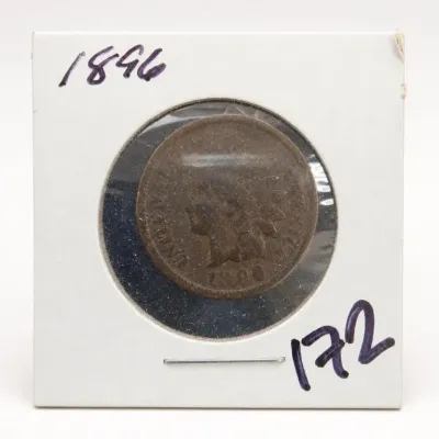 Sale Photo Thumbnail #259: 1896 Indian Head Cent in Card Holder