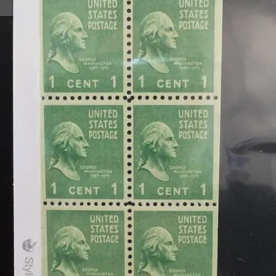 Sale Photo Thumbnail #91: Sheet of Six 1 Cent United States Postage Stamps