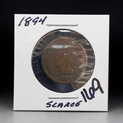 Sale Photo Thumbnail #256: 1894 Indian Head Cent in Card Holder