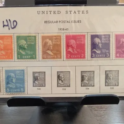 Sale Photo Thumbnail #119: United States Regular Postal Issues 1938-43 Stamp Sheet