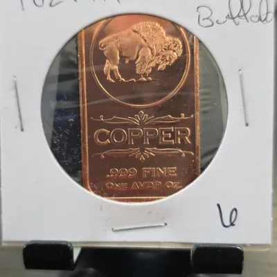 Sale Photo Thumbnail #16: Buffalo Design .999 Fine Copper One Avoir Ounce Bar