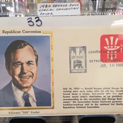 Sale Photo Thumbnail #93: 1980 Republican Convention Detroit Commemorative Cover With George Bush Cachet