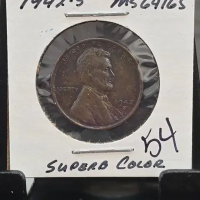 Sale Photo Thumbnail #134: 1942-S Lincoln Wheat Cent in 2x2 Holder