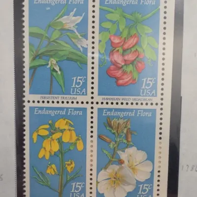 Sale Photo Thumbnail #99: Endangered Flora 15¢ USA Postage Stamp Block