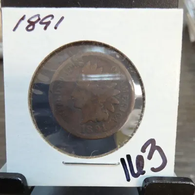 Sale Photo Thumbnail #250: 1891 Indian Head Cent in Holder